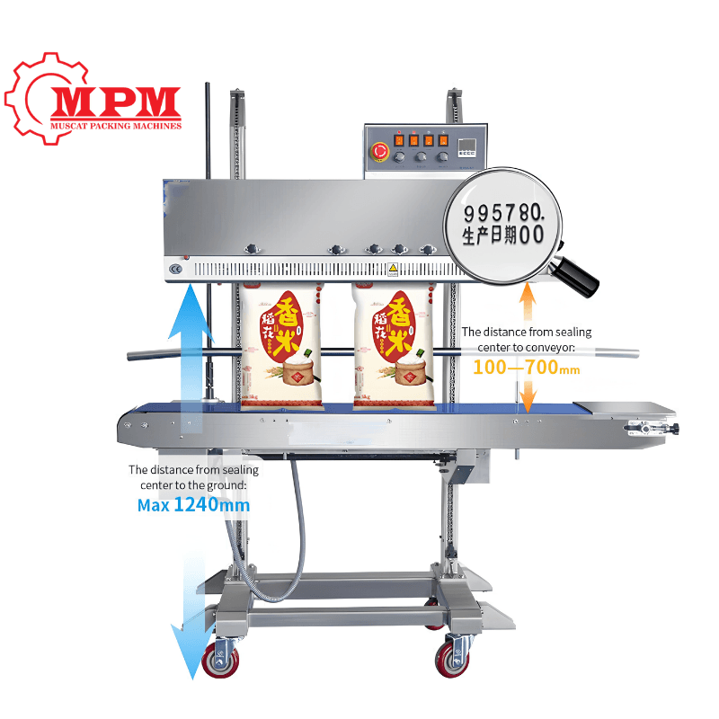 FRP-1100LW Continuous Vertical Band Sealer Machine with Code Printer - Image 2